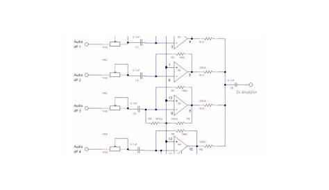 simple audio mixer circuit diagram