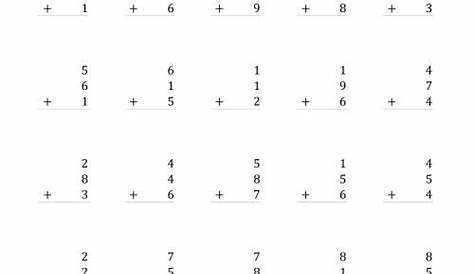 Adding Three One-Digit Numbers (A) Addition Worksheet