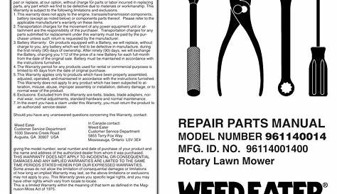 Weed Eater 961140014 User Manual | 2 pages | Original mode