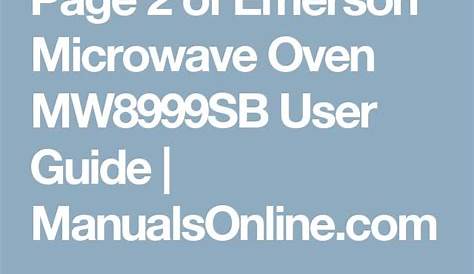 emerson microwave mw8998b manual