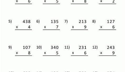 Multiplication Worksheets Grade 4 Pdf - Free Printable
