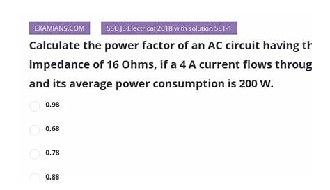 power factor calculator ac circuit