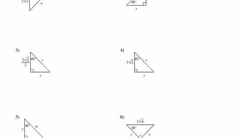 special right triangle worksheets