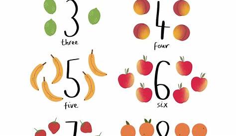 Fruit Number Count Worksheet