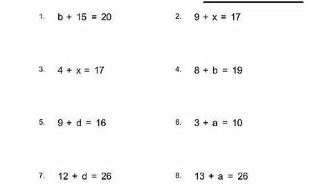 Equations Worksheet for 3rd - 4th Grade | Lesson Planet