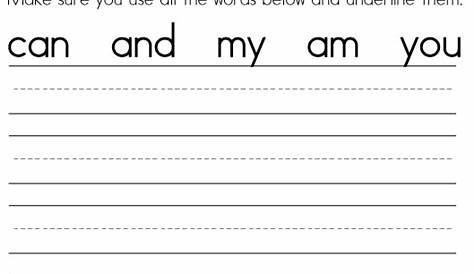 sight words for first grade worksheets