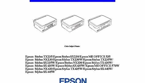 EPSON STYLUS TX235 SX230 NX230 TX230W TX235W SX235W NX330 TX430W SX430W
