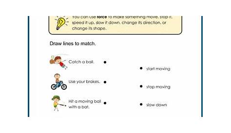 motion and force worksheet