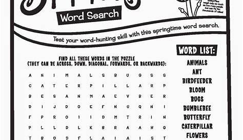 word search printable for kids