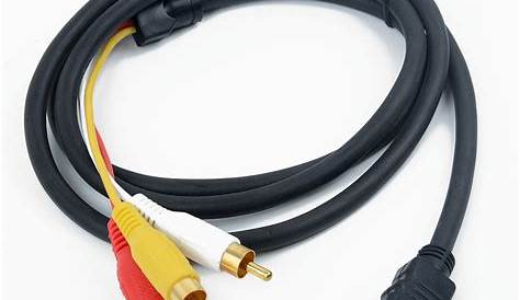 HDMI Male To 3 RCA AV Audio Video 5FT Cable Cord Adapter For TV HDTV