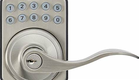 shipfree Amazon Basics Electronic Keypad Entry Lever Lock - Satin Ni Door