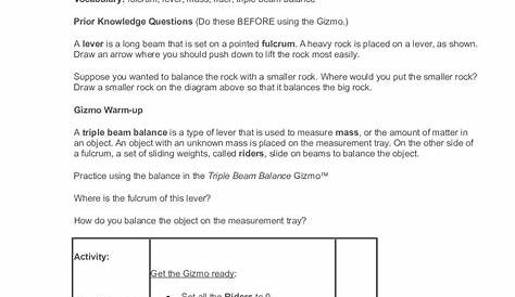 reading a triple beam balance worksheets