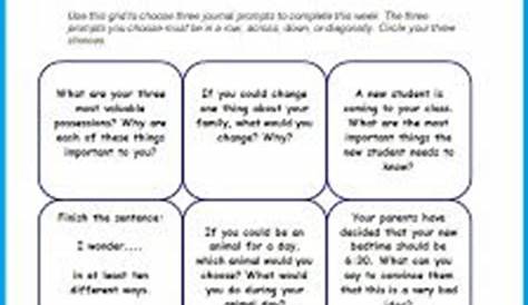 journal questions for 3rd graders