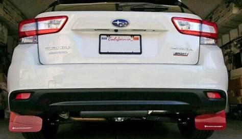 Rally Armor UR Red Mud Flaps w/ White Logo for 17+ Subaru Impreza Sedan