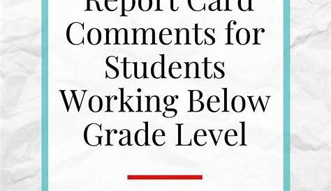 report card comments 5th grade