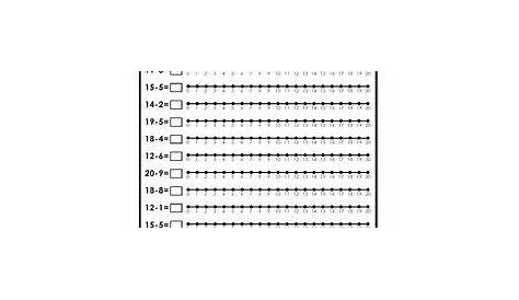 Number Line Subtraction to 20 Worksheets and Printables, Addition