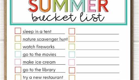 summer bucket list printable pdf