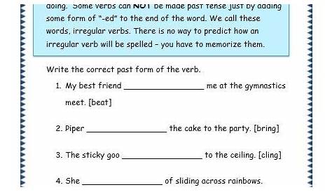 verbs for 3rd graders