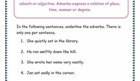 Grade 3 Grammar Topic 16: Adverbs Worksheets - Lets Share Knowledge