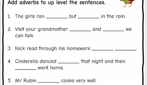 identifying adverbs worksheet 5th grade