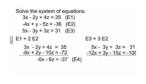 systems of equations with 3 variables worksheets