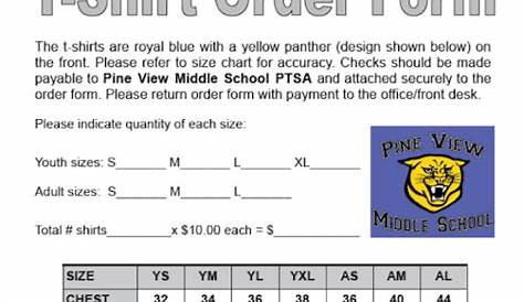 Printable T Shirt Order Forms Templates