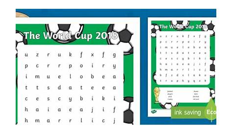 world cup word search printable