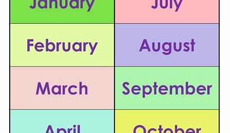 Months of the Year Chart | guruparents