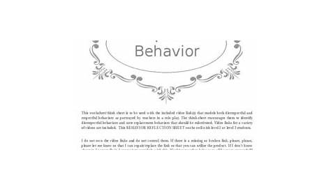 PBIS Behavior Reflection Sheet - Respect w video link PBIS Guidance
