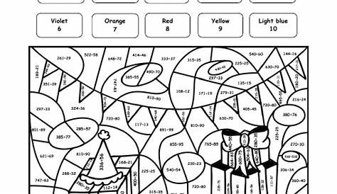 Mystery Birthday Party Division Puzzle | Division worksheets, Color