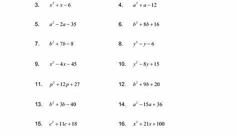 Trinomial Factoring Worksheet Answers Free Factoring — db-excel.com