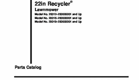 Toro 20019 22-Inch Recycler Lawn Mower Parts Catalog, 2003