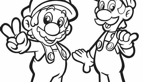 Printable Coloring pages Mario and Luigi