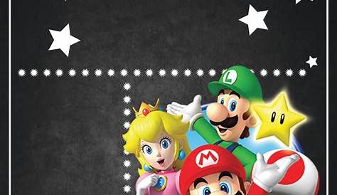 FREE Super Mario Chalkboard Invitation Template | Download Hundreds