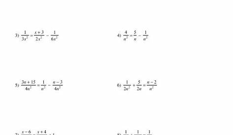 solving rational equations worksheets algebra 2