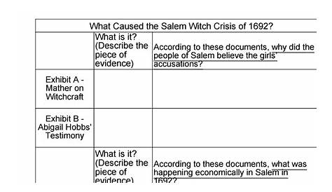 in search of history salem witch trials worksheet