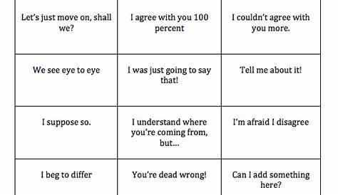 agreeing and disagreeing exercises