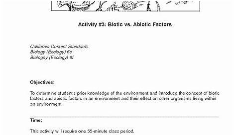 50 Abiotic Vs.biotic Factors Worksheet Answers