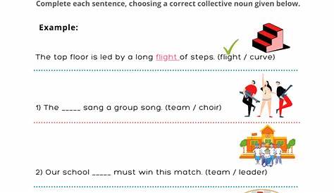 Using Collective Nouns Printable Worksheets for Grade 2 - Kidpid