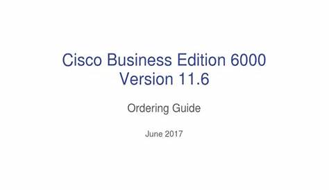 CPB - Ordering Guide - BE6000 PDF | PDF | Cisco Systems | Instant Messaging