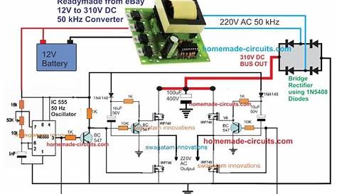 homemade transformerless inverter circuit diagram