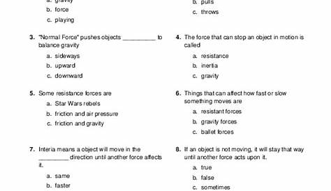 Force And Motion Worksheet Answers : Friction Hooke S Law Worksheet