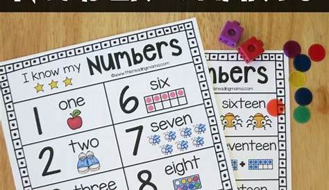 kindergarten number chart