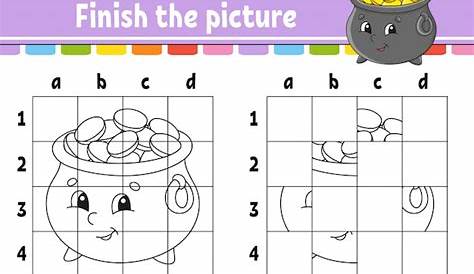 Finish the picture. coloring book pages for kids. education developing