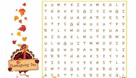 word search thanksgiving printable