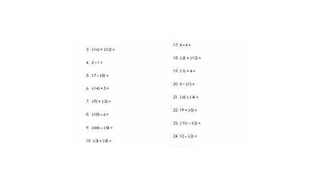 Integer Operations Practice Worksheet with Answers by The Nerdy Math Guru