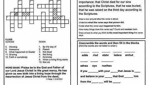 easter bible activity worksheets for kids