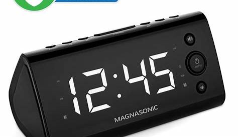 Magnasonic Alarm Clock Radio with USB Charging for Smartphones