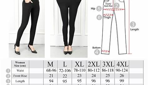 women's medium pants size chart