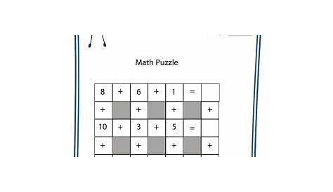 puzzle math worksheets